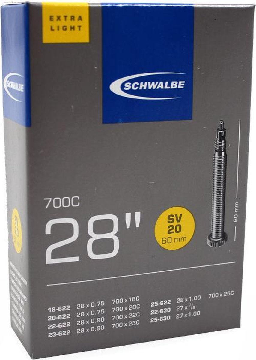 Schwalbe Binnenband 27/28 X 0.75/1.00(18/25-622/630) Fv 60 Mm - Zwart