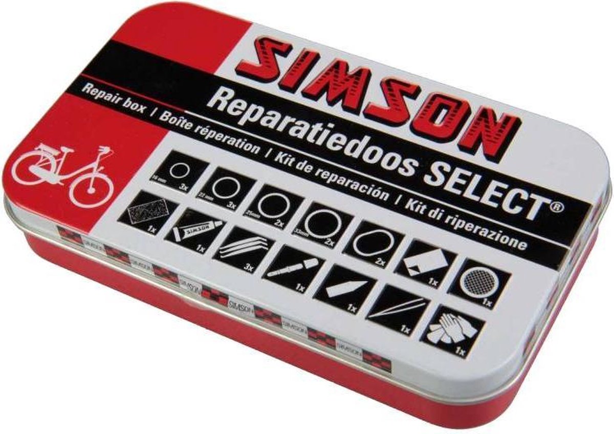Simson Banden Reparatieset Select 23-delig - Rood