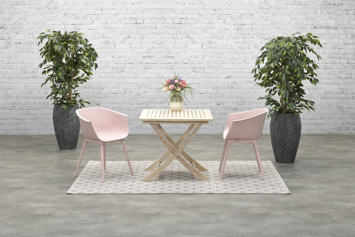 Garden Impressions Kent vouwtafel 80x80xH72 acacia white wash - Bruin