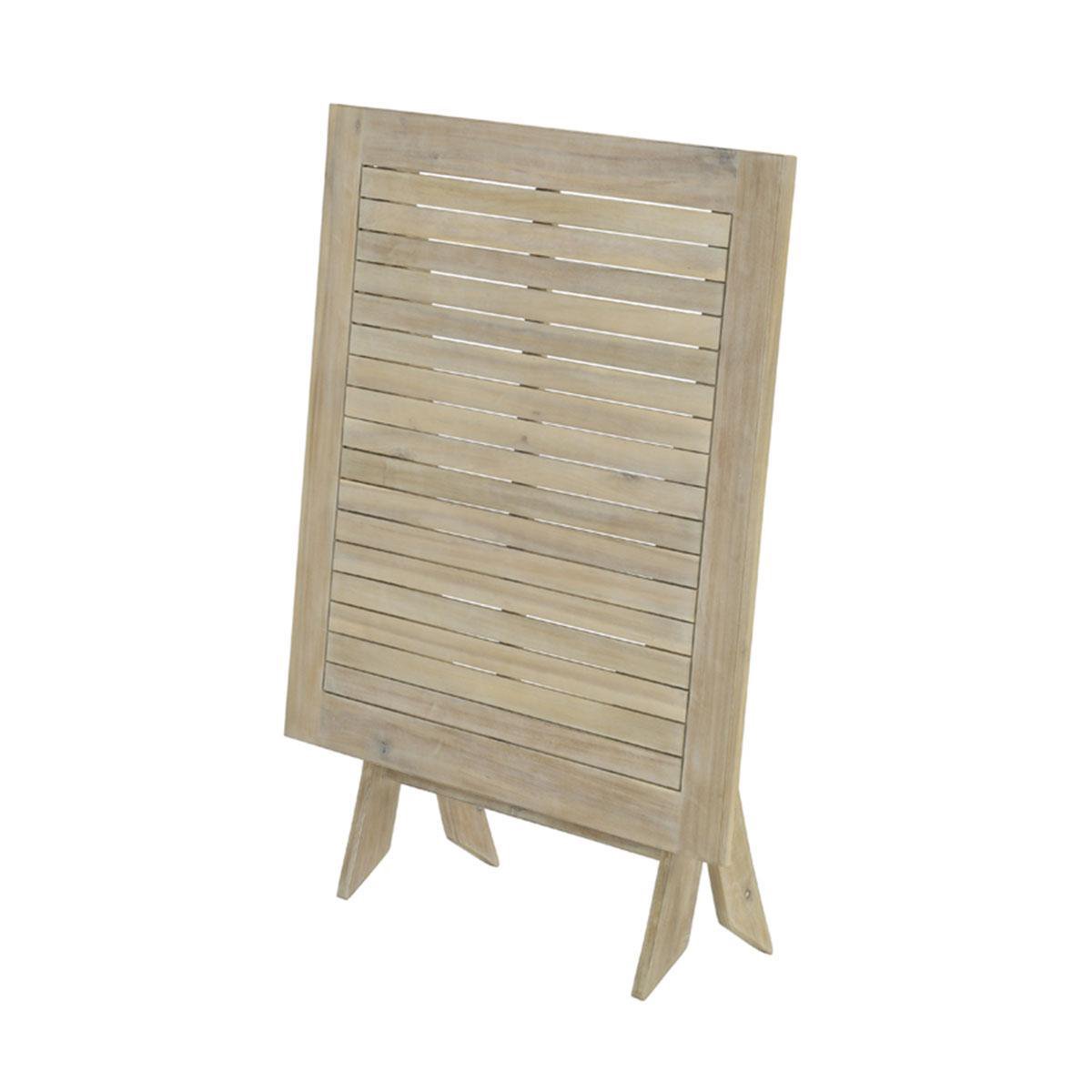 Garden Impressions Kent vouwtafel 80x80xH72 acacia white wash - Bruin