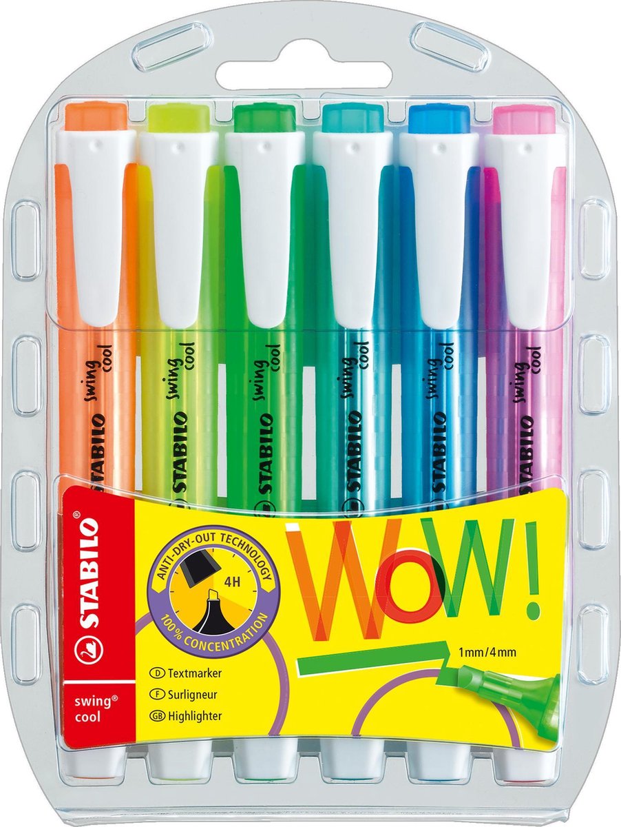 Stabilo Markeerstift Swing Cool, Plastic - Wit