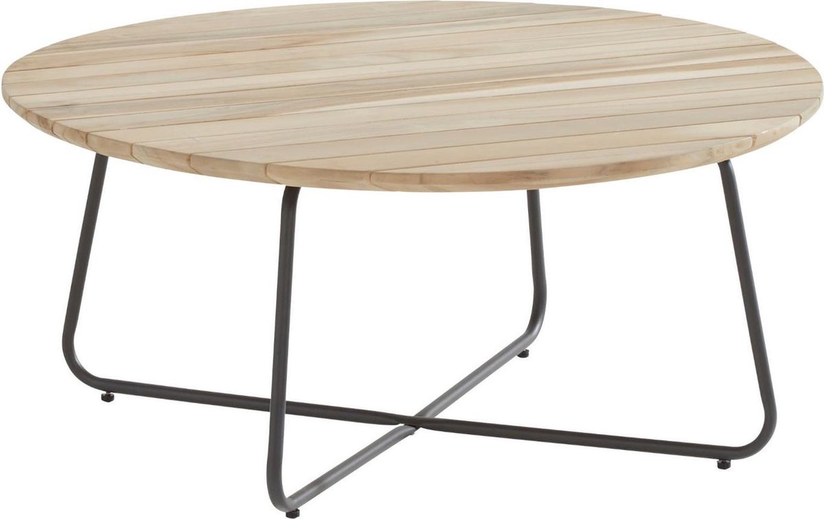 4SO Axel Koffietafel Teak - diameter90 cm - Bruin