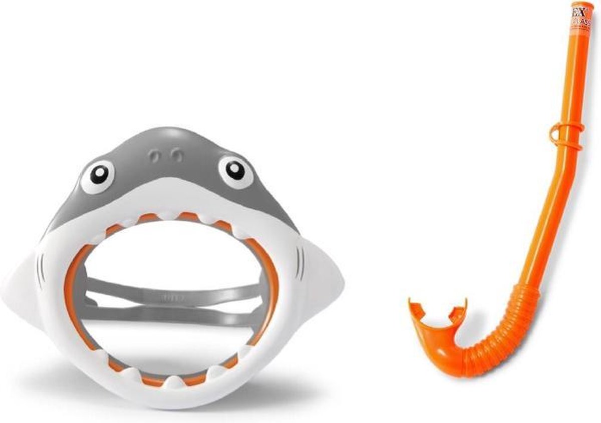 Intex Snorkelset Shark Fun Junior 2-delig/grijs - Oranje