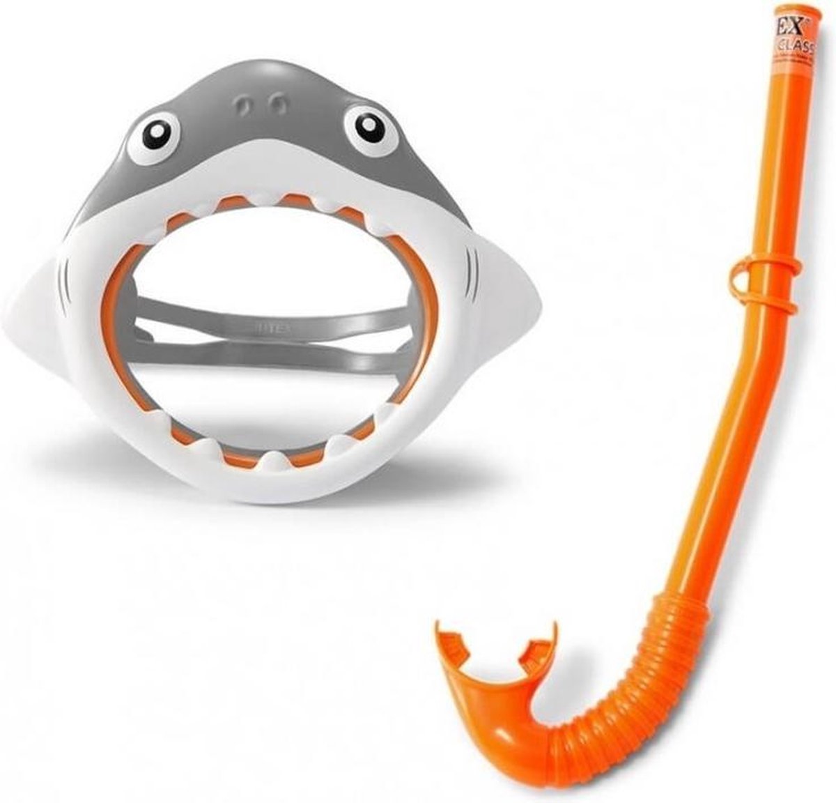 Intex Snorkelset Shark Fun Junior 2-delig/grijs - Oranje