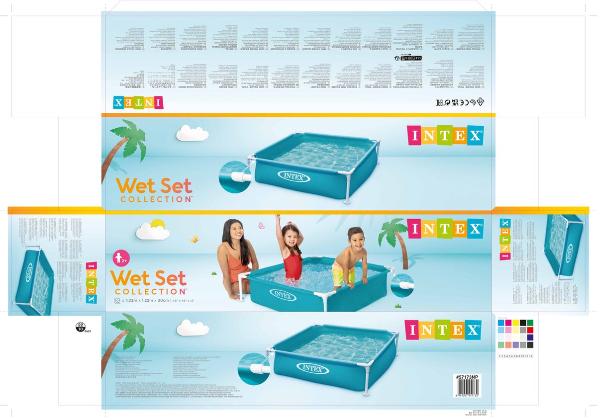 Intex Miniframe Pool Zwembad - 122 X 122 X 30 Cm - - Blauw