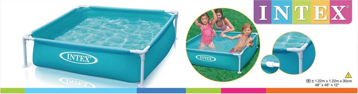 Intex Miniframe Pool Zwembad - 122 X 122 X 30 Cm - - Blauw