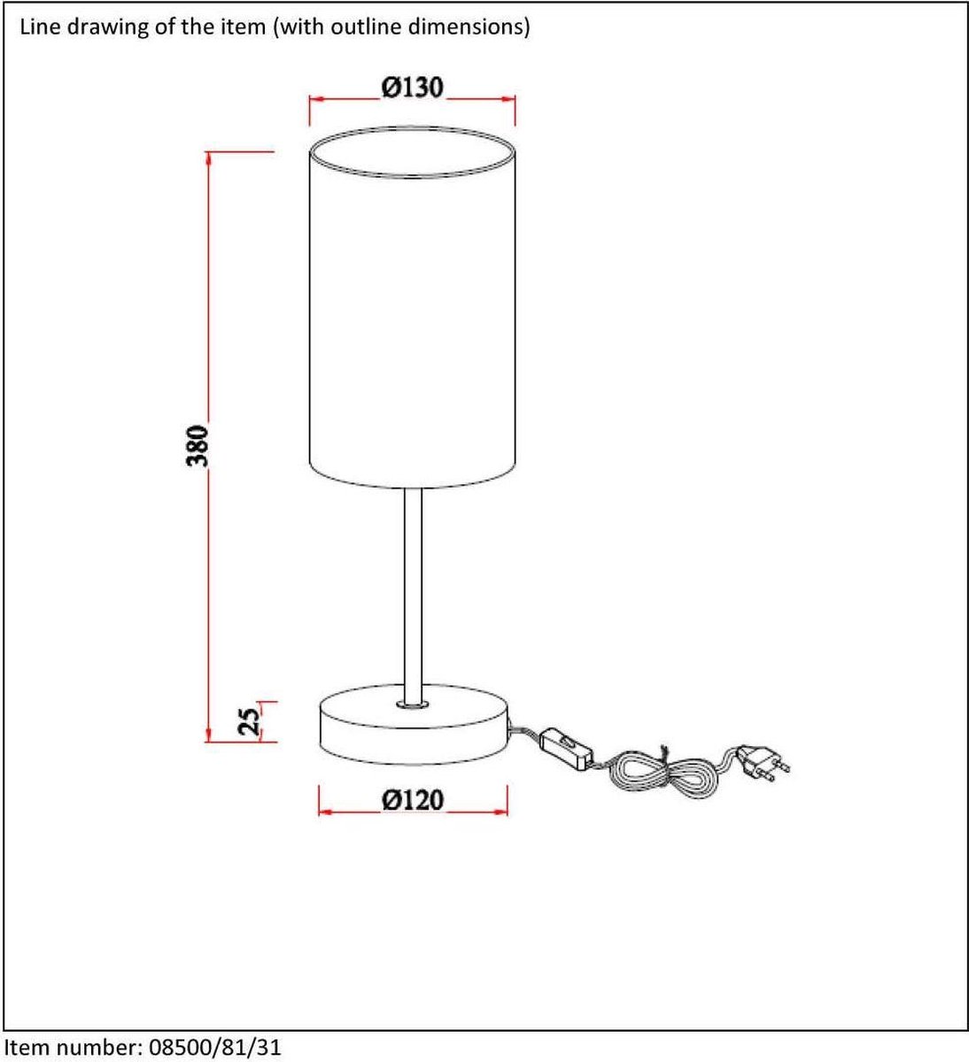 Lucide - Moda Tafellamp 13cm - - Wit