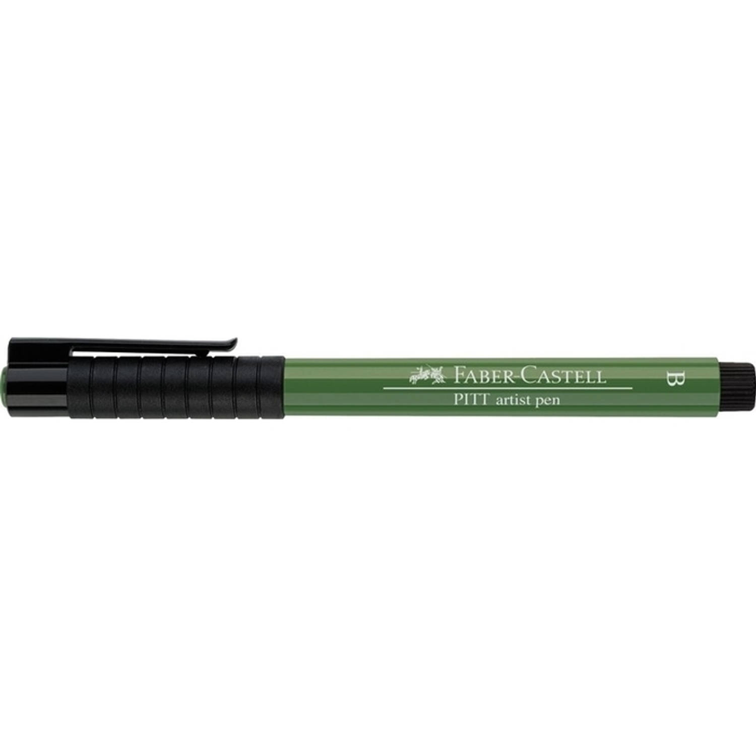 Faber Castell Tekenstift Faber-castell Pitt Artist Pen Brush 167 Permanent Olijf - Groen