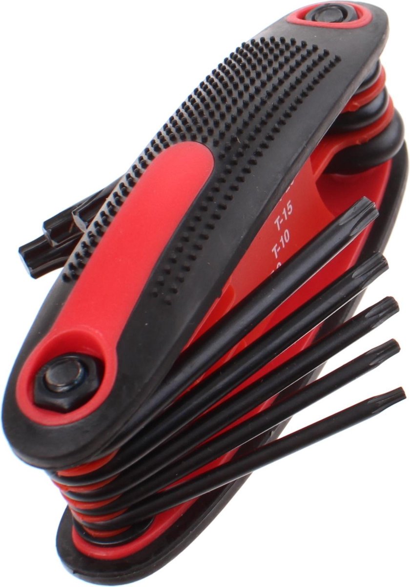 CarPoint Torxsleutelset 8-delig T9-10-15-20-25-27-30-40 - Rood
