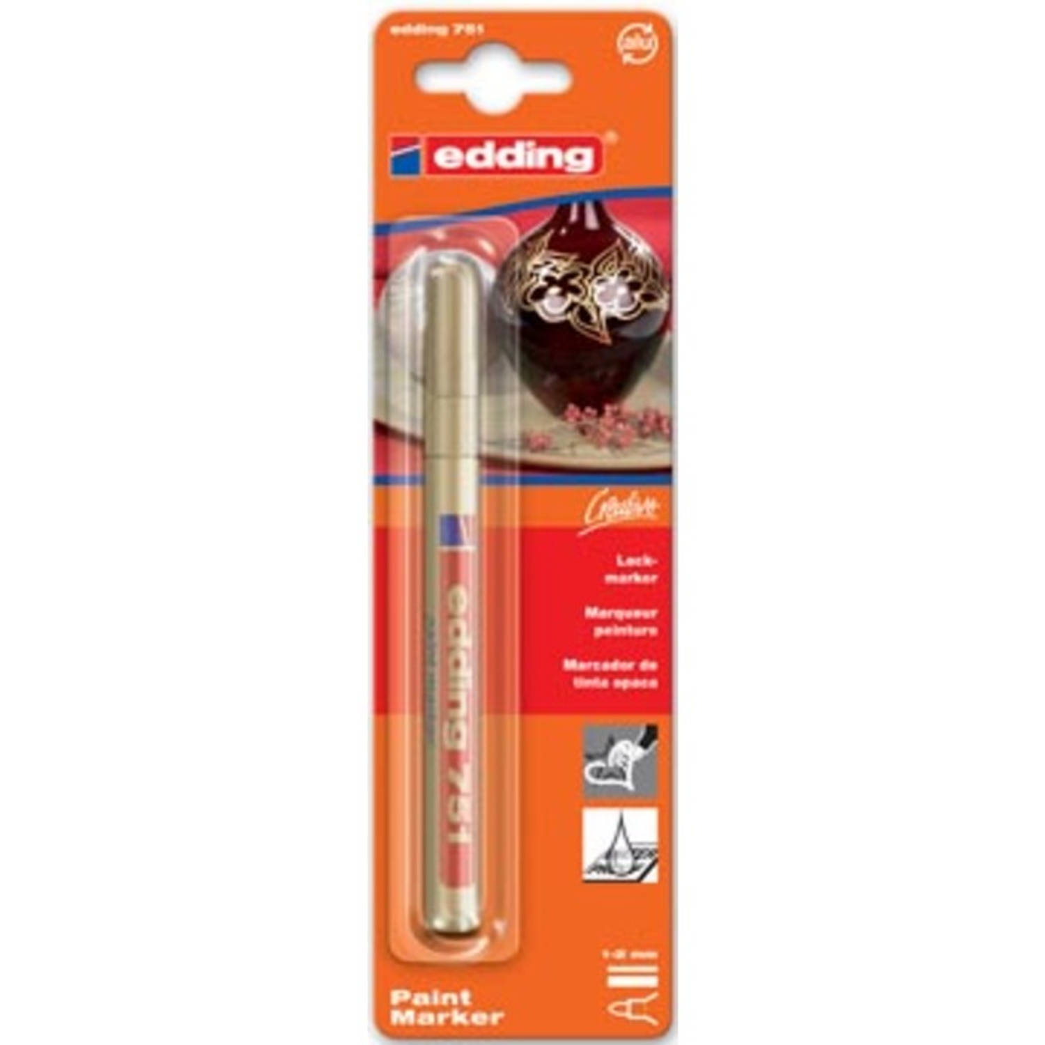 Edding Paintmarker E-751 Professional, Op Blister - Goud