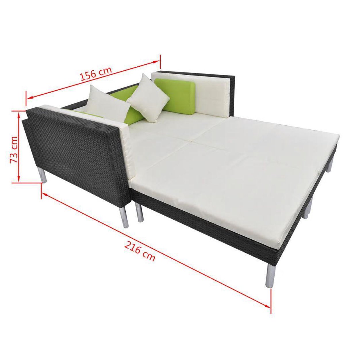 Vidaxl Loungeset Poly Rattan 17-delig - Zwart