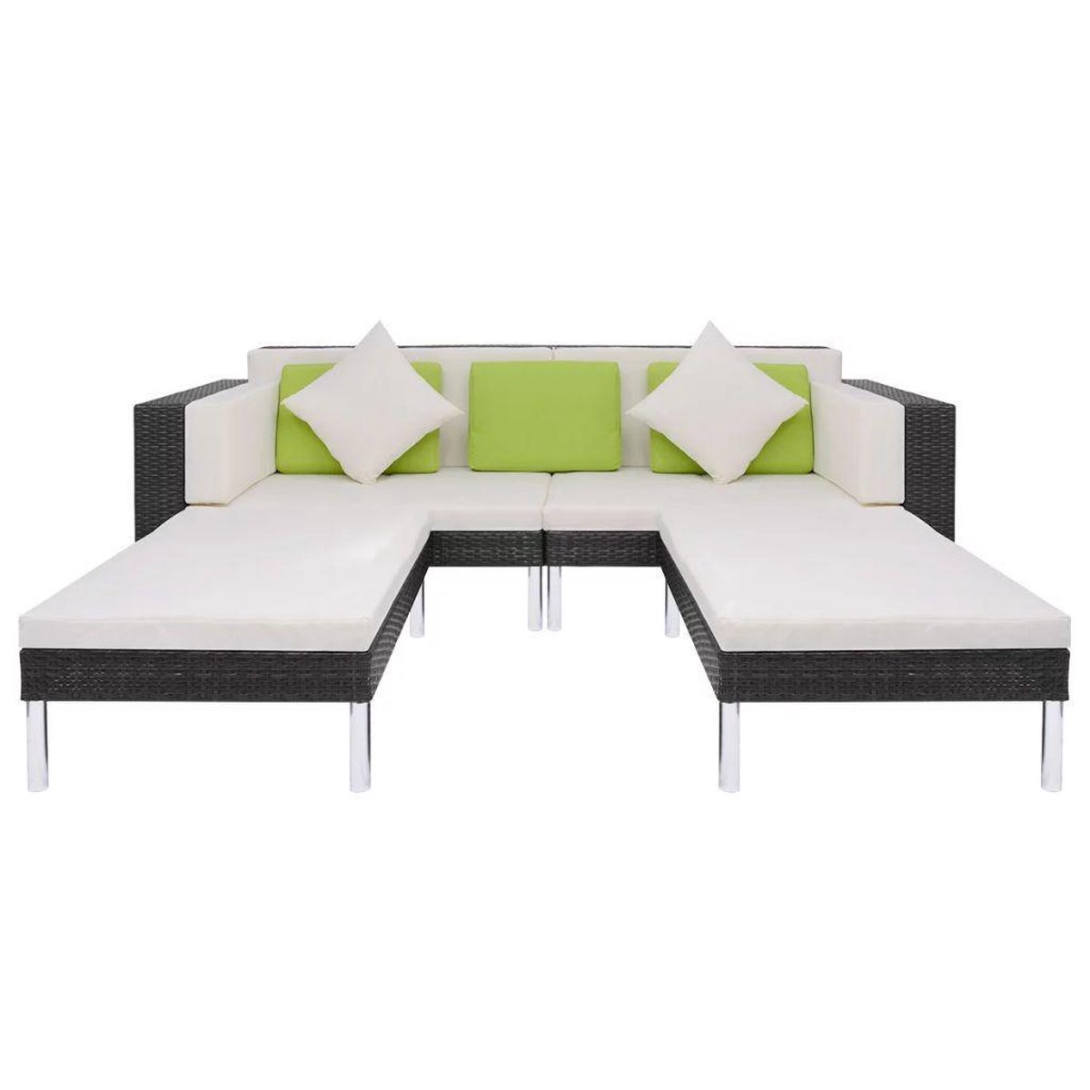 Vidaxl Loungeset Poly Rattan 17-delig - Zwart