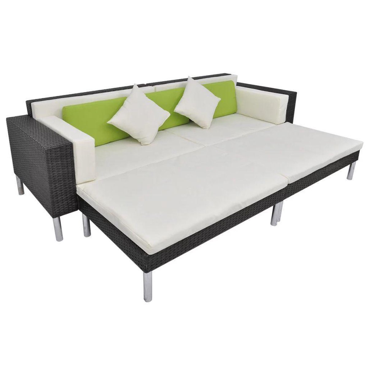 Vidaxl Loungeset Poly Rattan 17-delig - Zwart