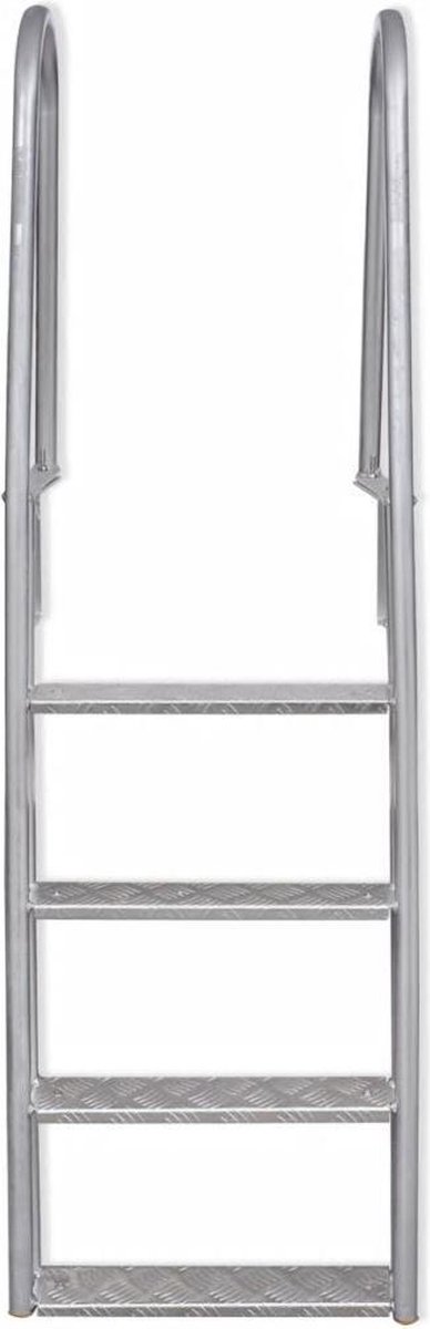 Vidaxl Dok/zwembadladder Met 4 Treden Aluminium 167 Cm - Silver