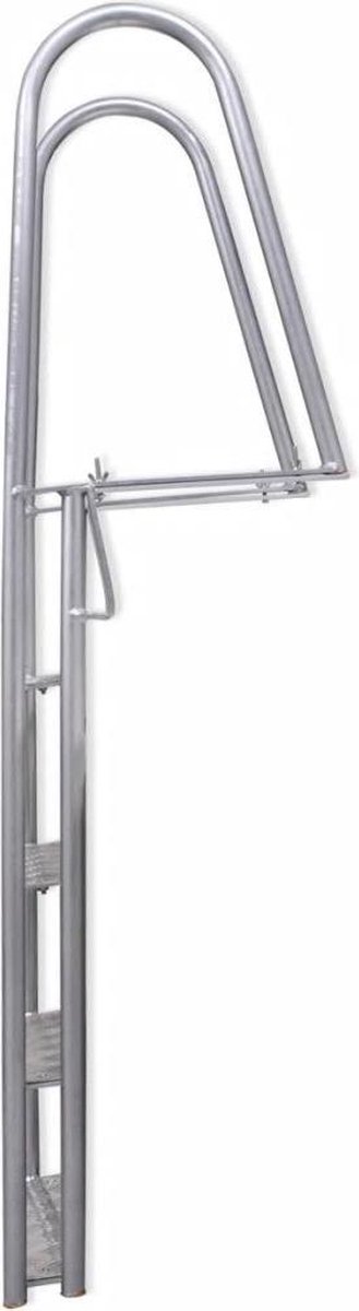 Vidaxl Dok/zwembadladder Met 4 Treden Aluminium 167 Cm - Silver