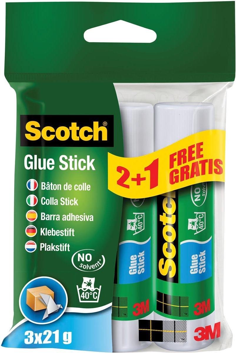 Scotch Lijmstift Permanent 21 G, Blister Van 2 + 1 Stuk Gratis