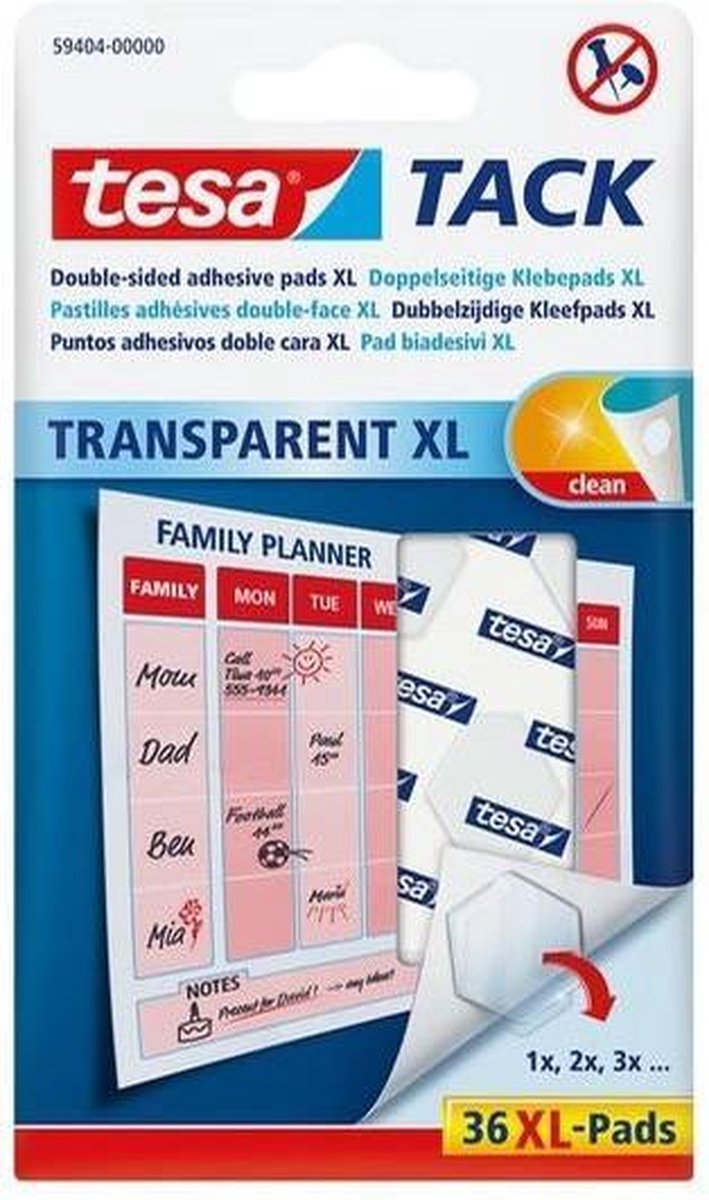 Tesa Tack Xl Kleefpads, Blister Met 36 Pads