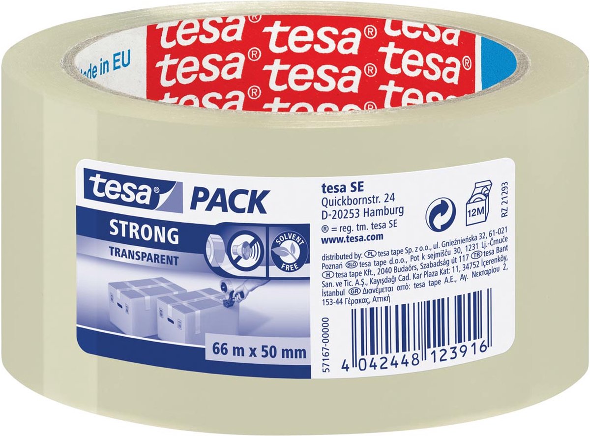 Tesa Verpakkingstape - 66 M X 50 Mm - Wit