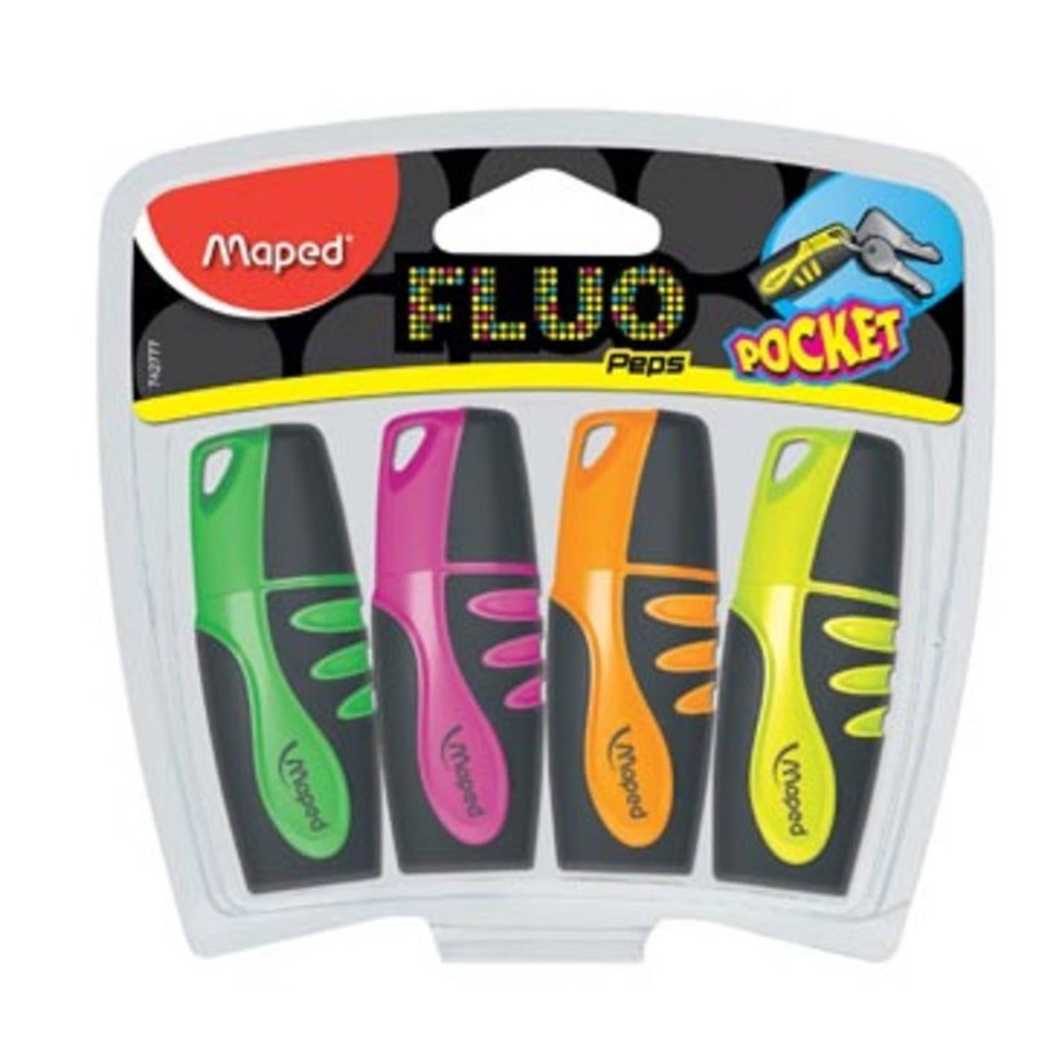 Maped Markeerstift Fluo'peps Pocket Soft Etui Van 4 Stuks - Wit