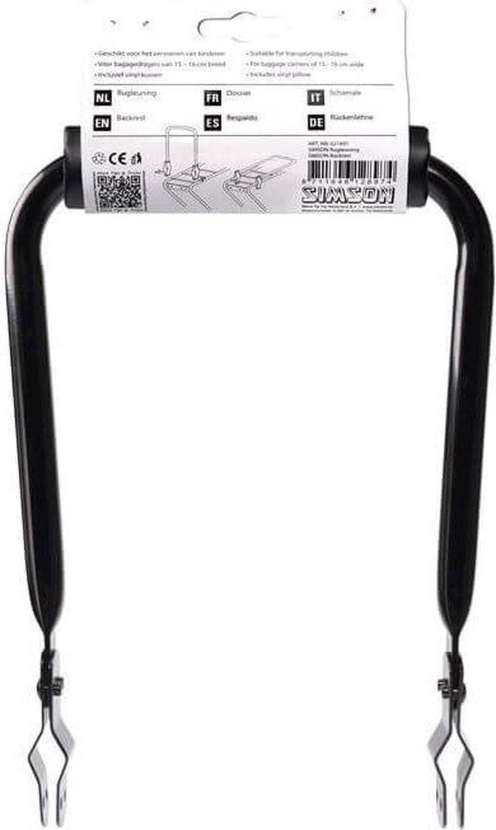 Simson Rugleuning Met Rugkussen 27 Cm - Zwart