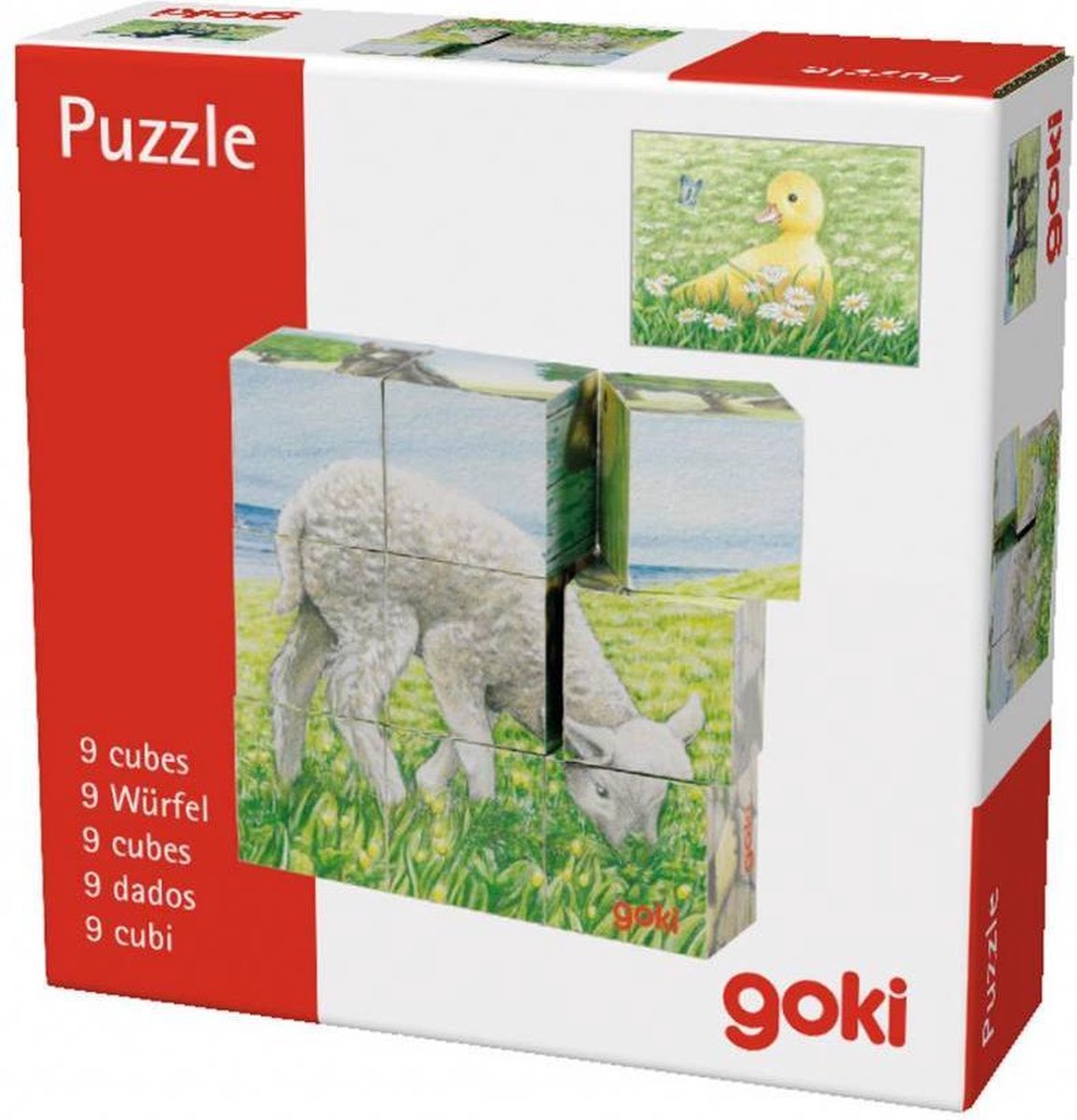 Goki Houten Blokpuzzel Boerderijdieren