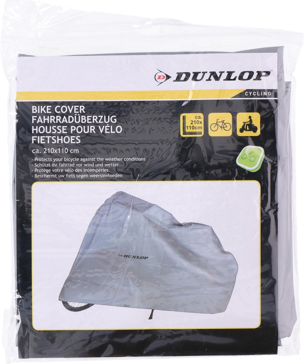 Dunlop Fietshoes - 210 X 110 Cm - Beschermt Tegen Weer, Wind, Stof En Vuil - - Grijs
