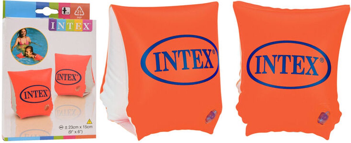 Intex Zwemvleugeltjes Deluxe Armbands 18 T/m 30 Kg - Oranje