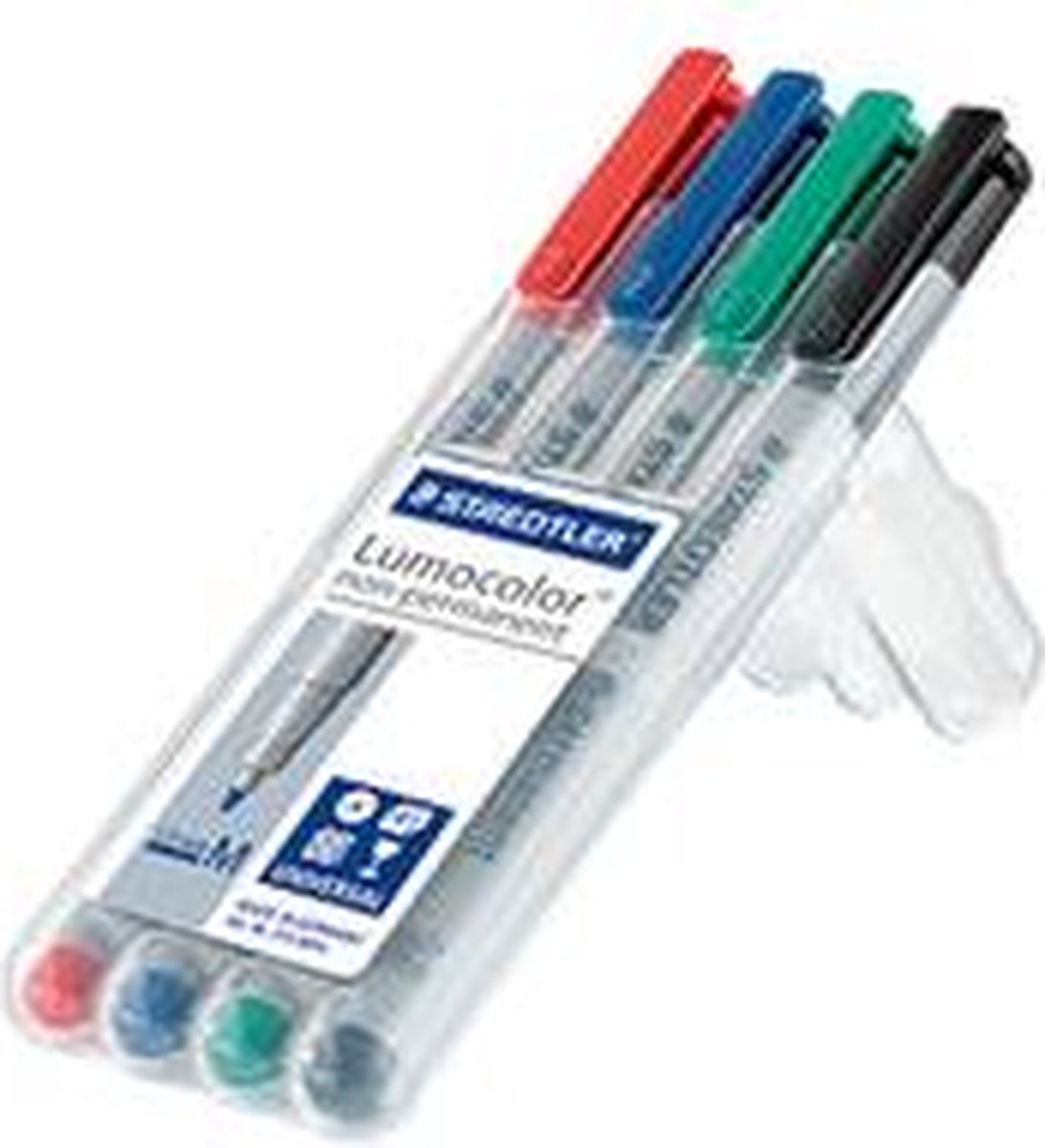 Staedtler Ohp-marker Lumocolor Non-permanent Geassorteerde Kleuren, Box Met 4 Stuks, Medium 1 Mm