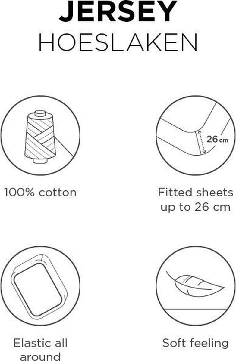 Beddinghouse Jersey Hoeslaken - 2-persoons (120x200/220 Cm) - Wit