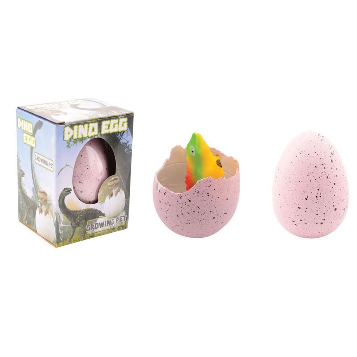 Johntoy Dinosaurus In Ei Lichtroze 11 Cm