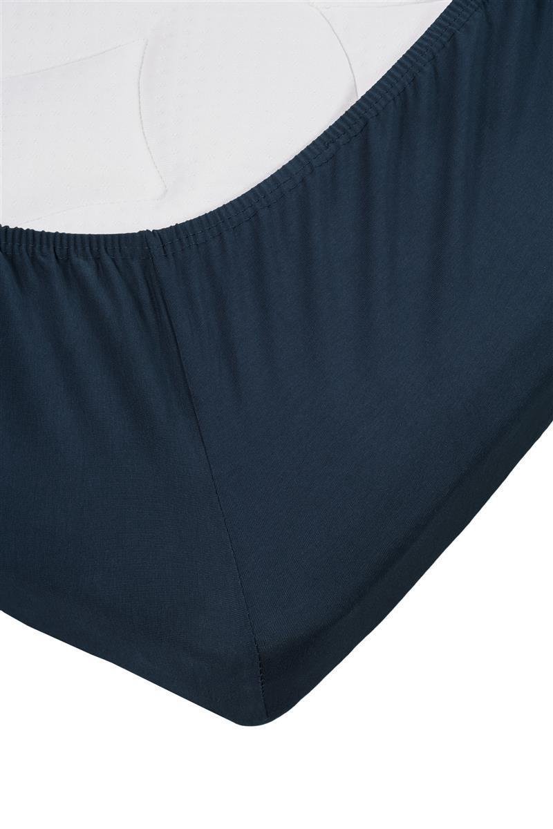 Beddinghouse Jersey Lycra Topper Hoeslaken - 95% Gebreide Katoen - 5% Lycra - 2-persoons (140/160x200/220 Cm) - Indigo - Blauw