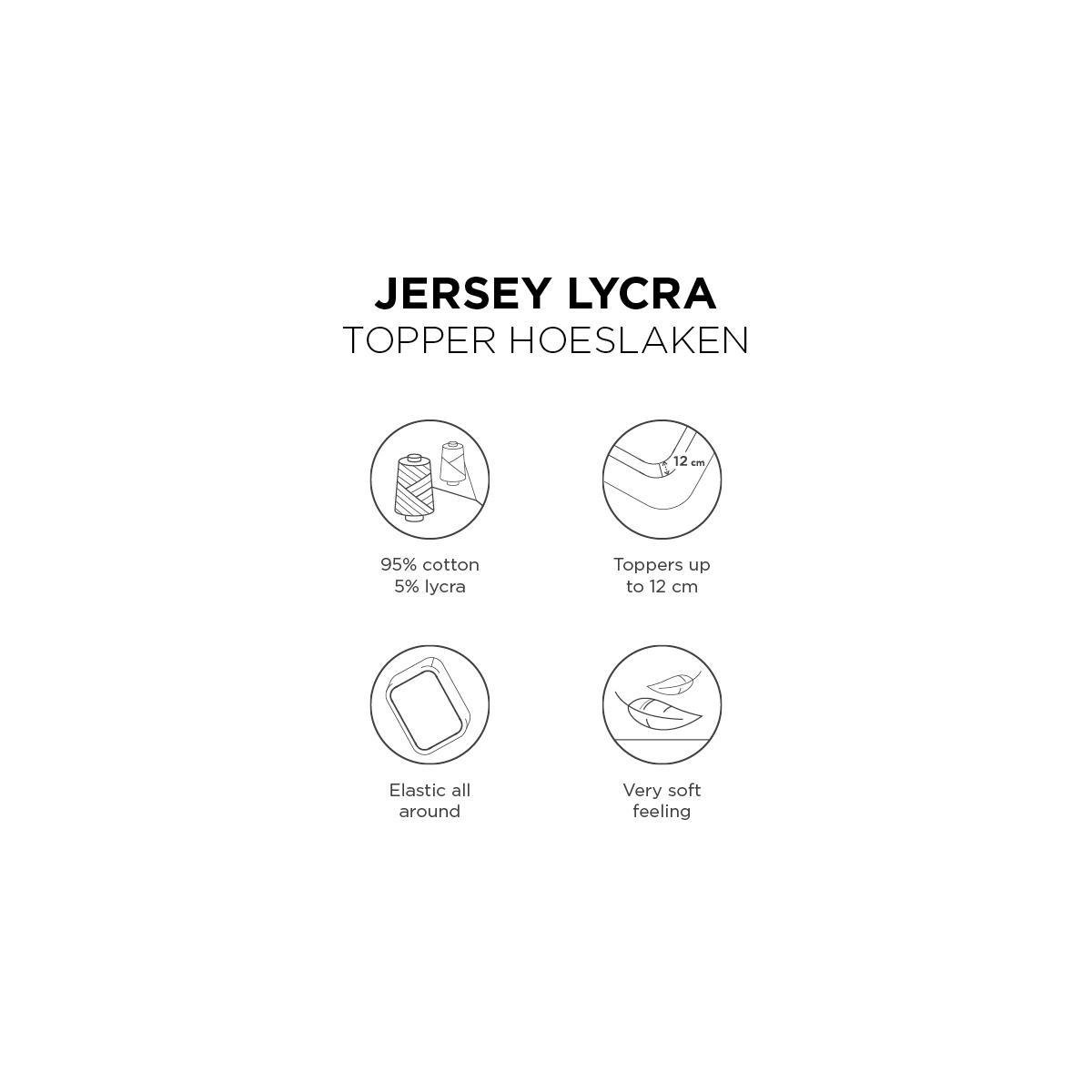 Beddinghouse Jersey Lycra Topper Hoeslaken - 95% Gebreide Katoen - 5% Lycra - 1-persoons (70/80x200/220 Cm) - Light Grey - Grijs