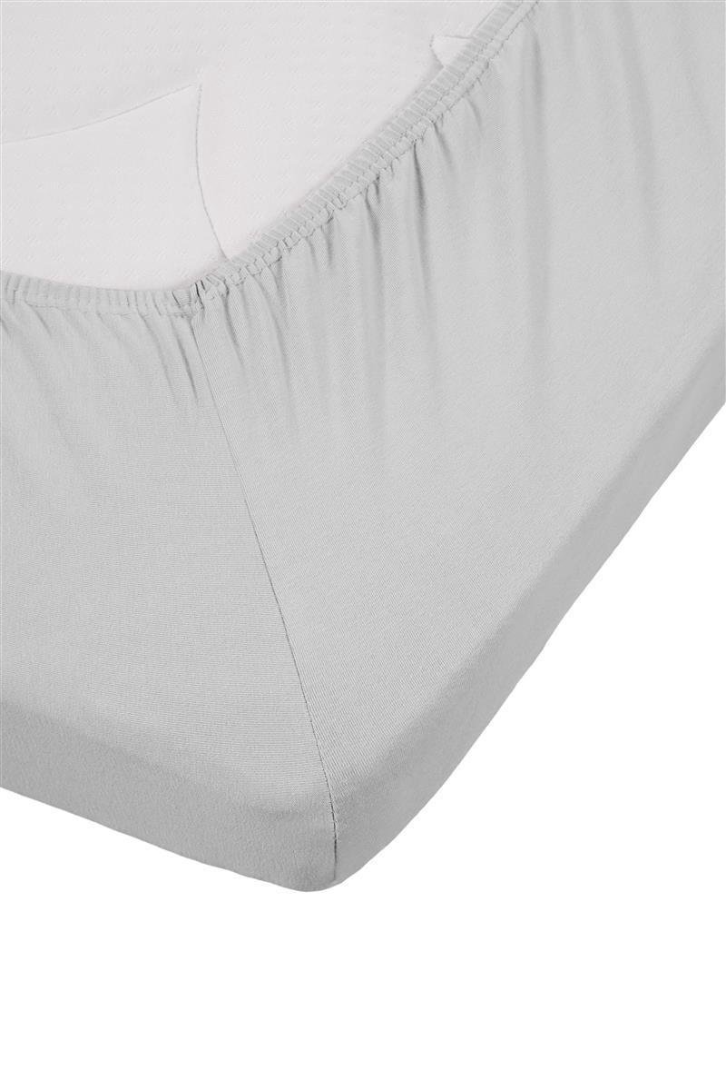 Beddinghouse Jersey Lycra Topper Hoeslaken - 95% Gebreide Katoen - 5% Lycra - 1-persoons (70/80x200/220 Cm) - Light Grey - Grijs