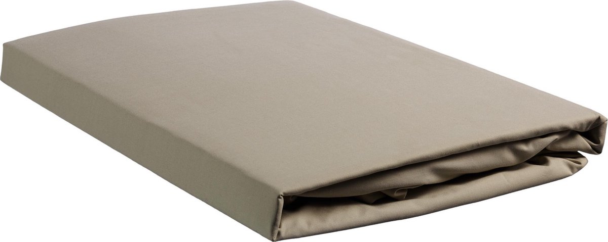 Beddinghouse Percale Katoen Topper Hoeslaken - 100% Percale Katoen - 1-persoons (80/90x210/220 Cm) - Taupe