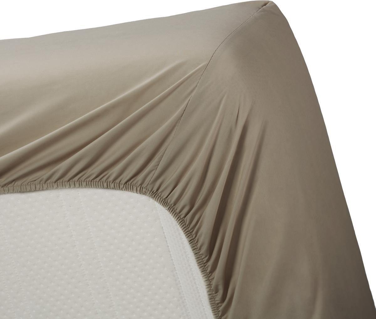Beddinghouse Percale Katoen Hoeslaken - 100% Percale Katoen - 2-persoons (140x210/220 Cm) - Taupe