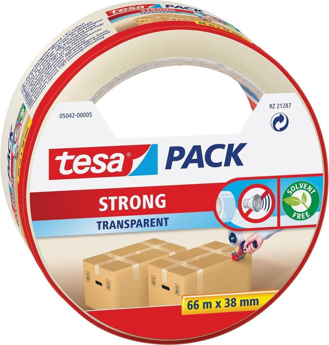 Tesa Verpakkingsplakband Strong, Ft 38 Mm X 66 M, Pp, Transparant