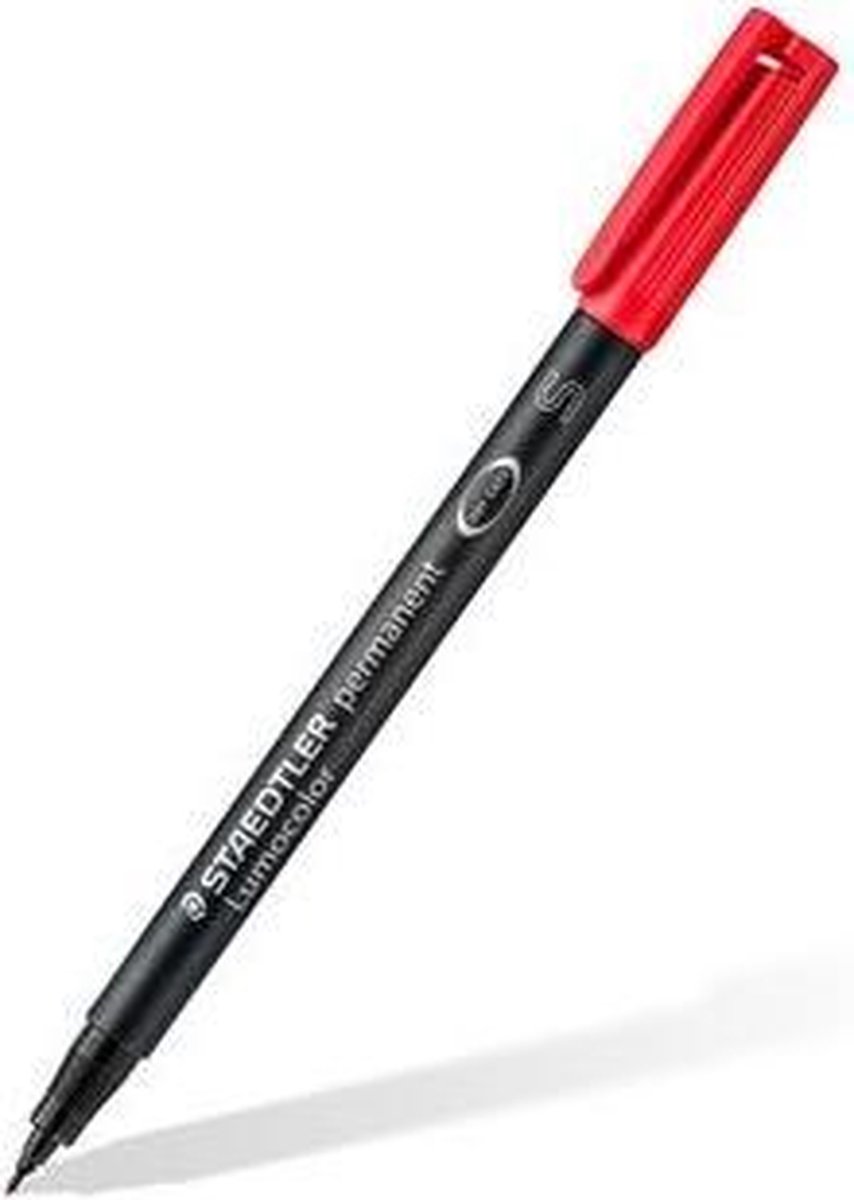 Staedtler Ohp-marker Lumocolor Permanent Geassorteerde Kleuren, Box Met 4 Stuks, Superfijn 0,4 Mm