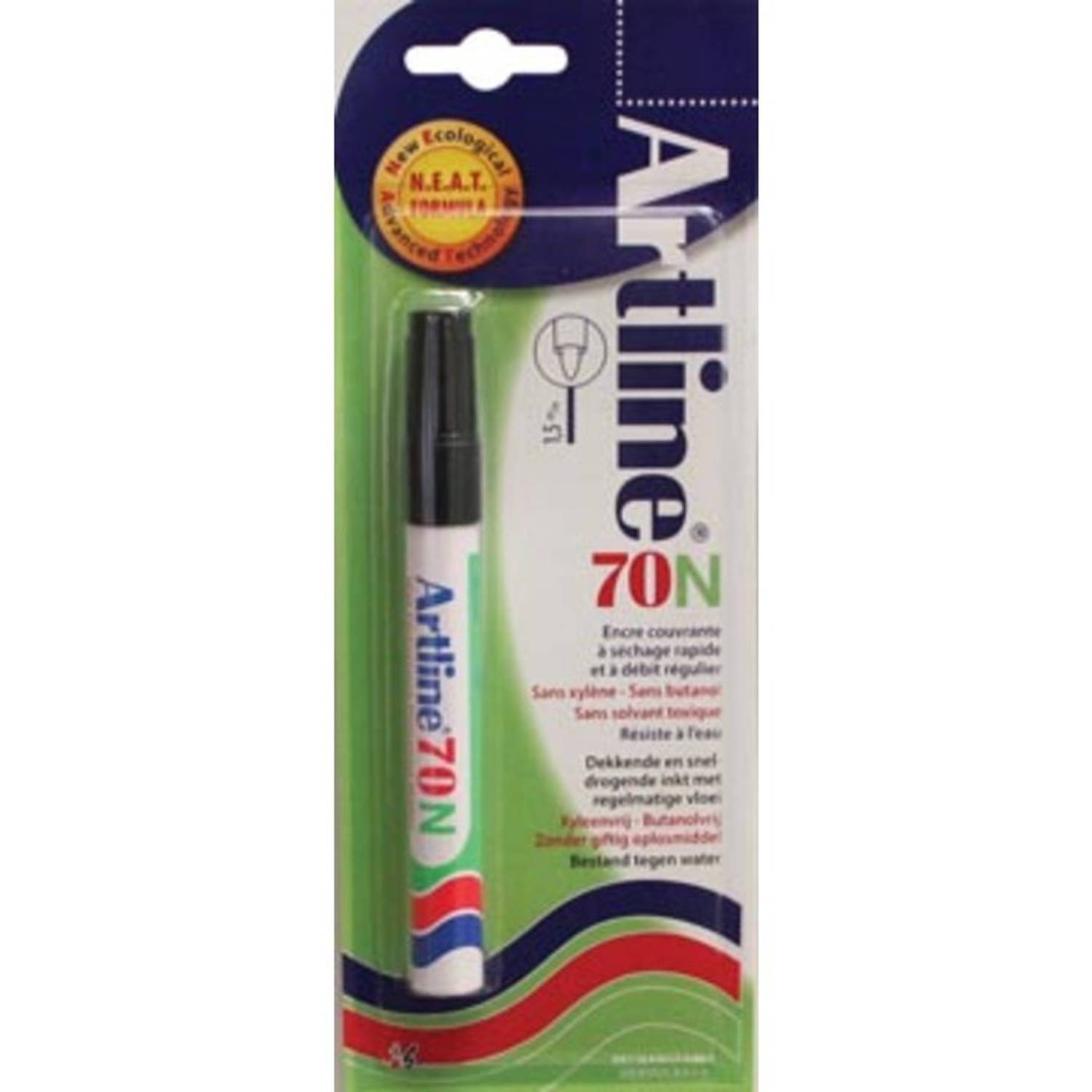 Permanent Marker Artline 70 Zwart (Op Blister) - Wit