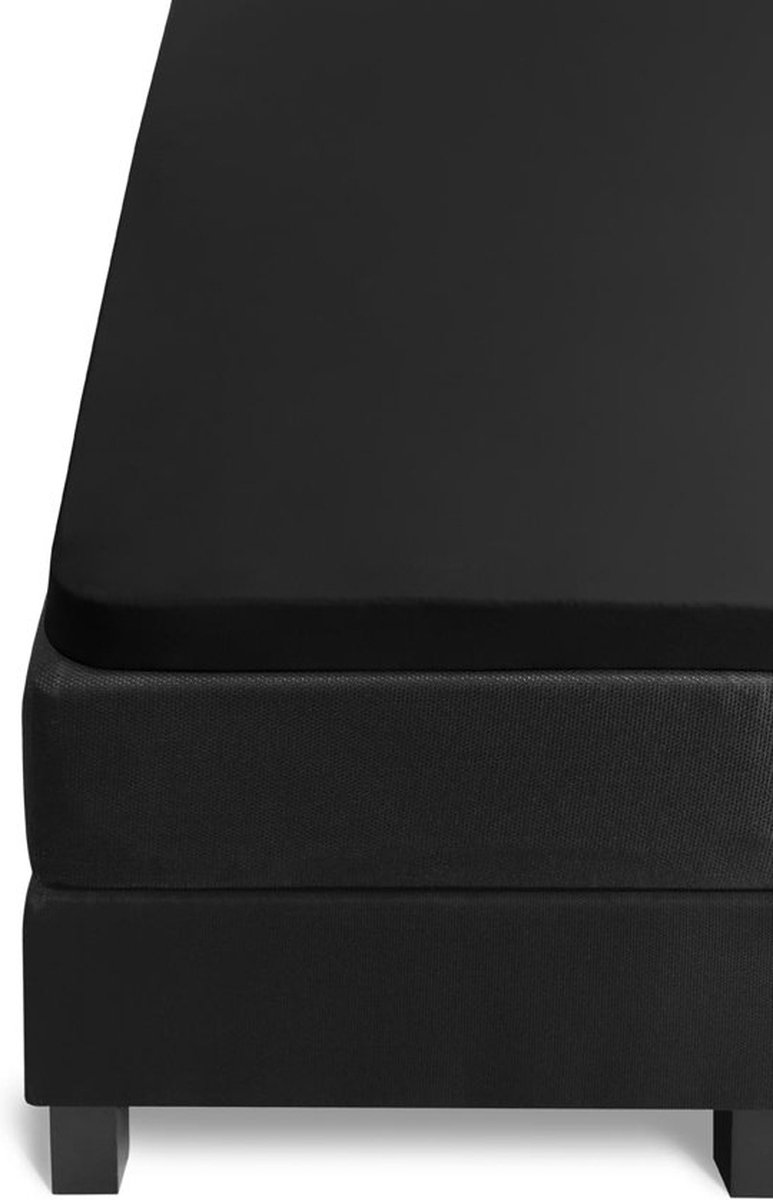 Beddinghouse Percale Katoen Topper Hoeslaken - 100% Percale Katoen - 1-persoons (80/90x210/220 Cm) - Black - Zwart