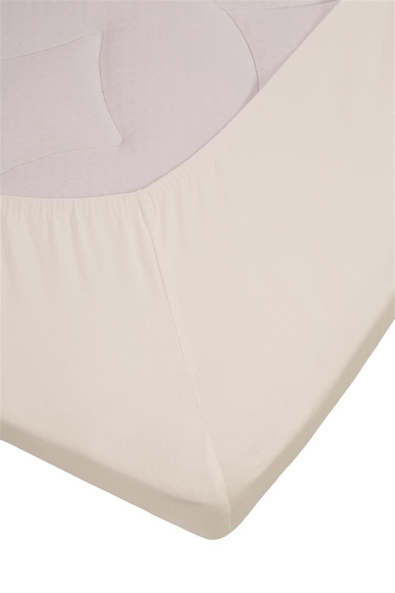 Beddinghouse Jersey Lycra Topper Hoeslaken - 95% Gebreide Katoen - 5% Lycra - 1-persoons (90/100x200/220 Cm) - Off-white - Wit