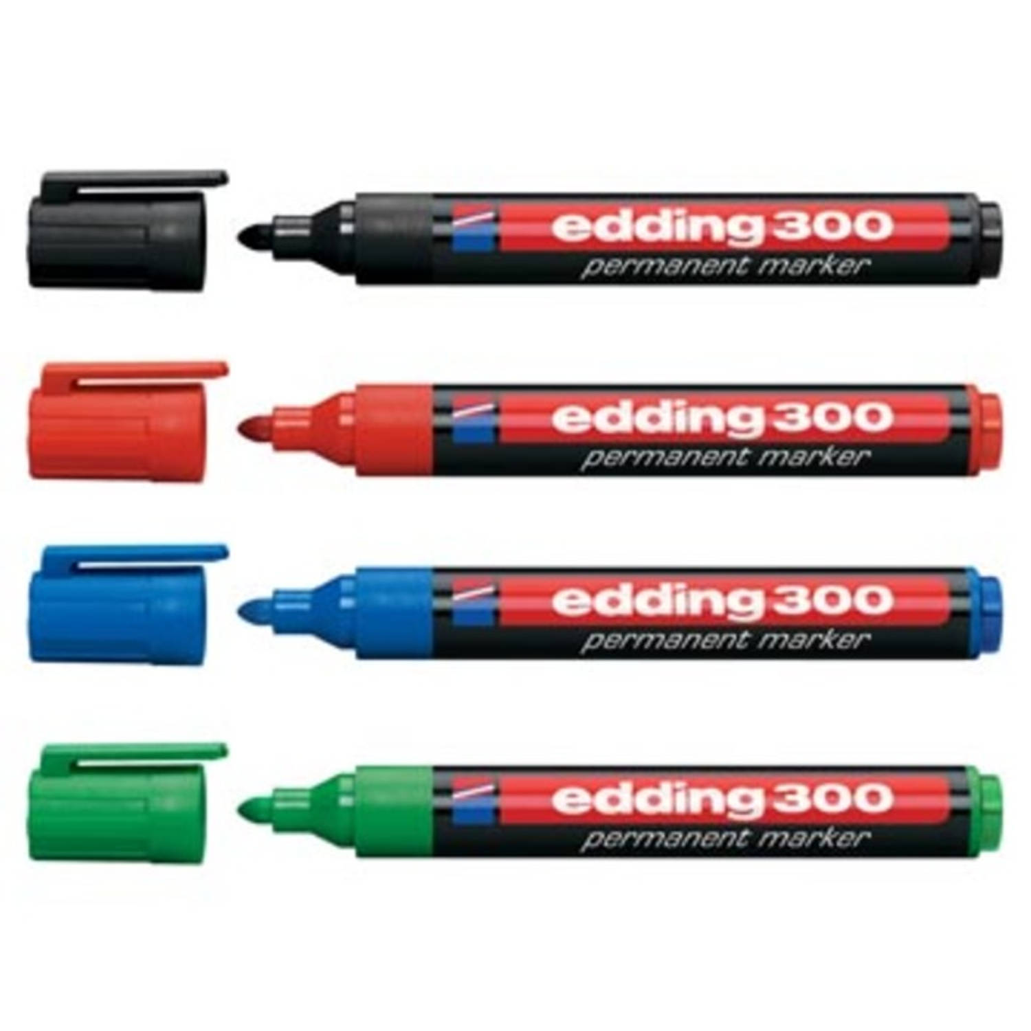 Edding Permanent Marker 300, Blister Met 4 Stuks In Geassorteerde Kleuren