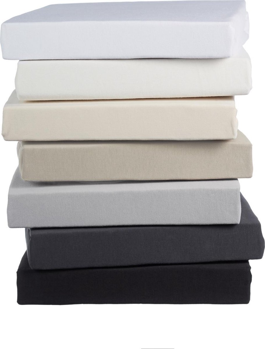 Beddinghouse Jersey Lycra Hoeslaken - 95% Gebreide Katoen - 5% Lycra - 1-persoons (70/80x200/220 Cm) - Light Grey - Grijs