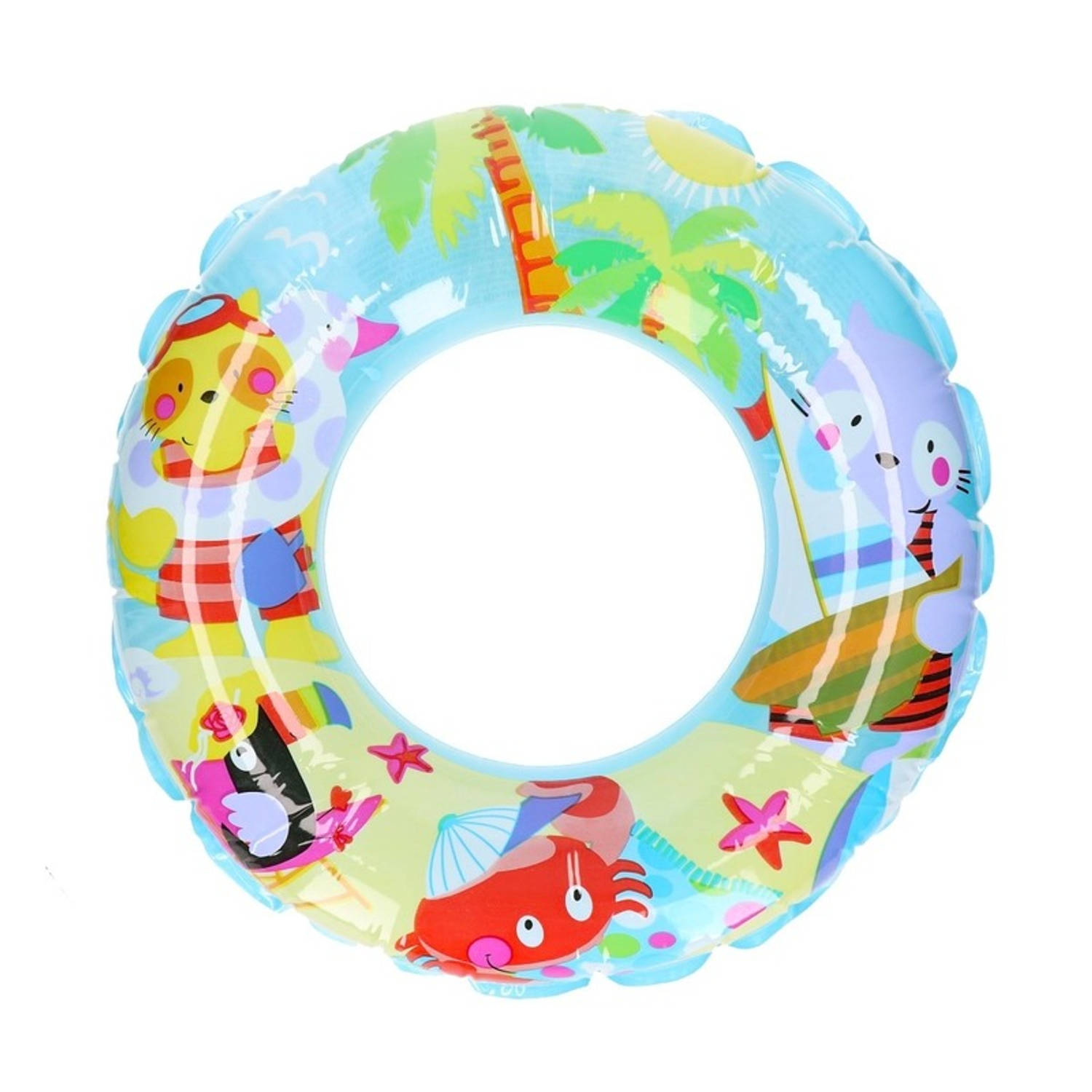 Intex Zwemband/zwemring Voor Kinderen 61 Cm - Dieren/strand Print - Blauw