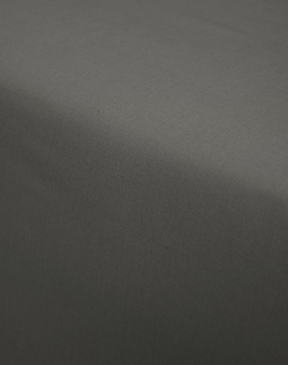 Essenza Premium Percale Katoen Hoeslaken Extra Hoog - 100% Percale Katoen - 1-persoons (90x220 Cm) - Steel Grey - Grijs