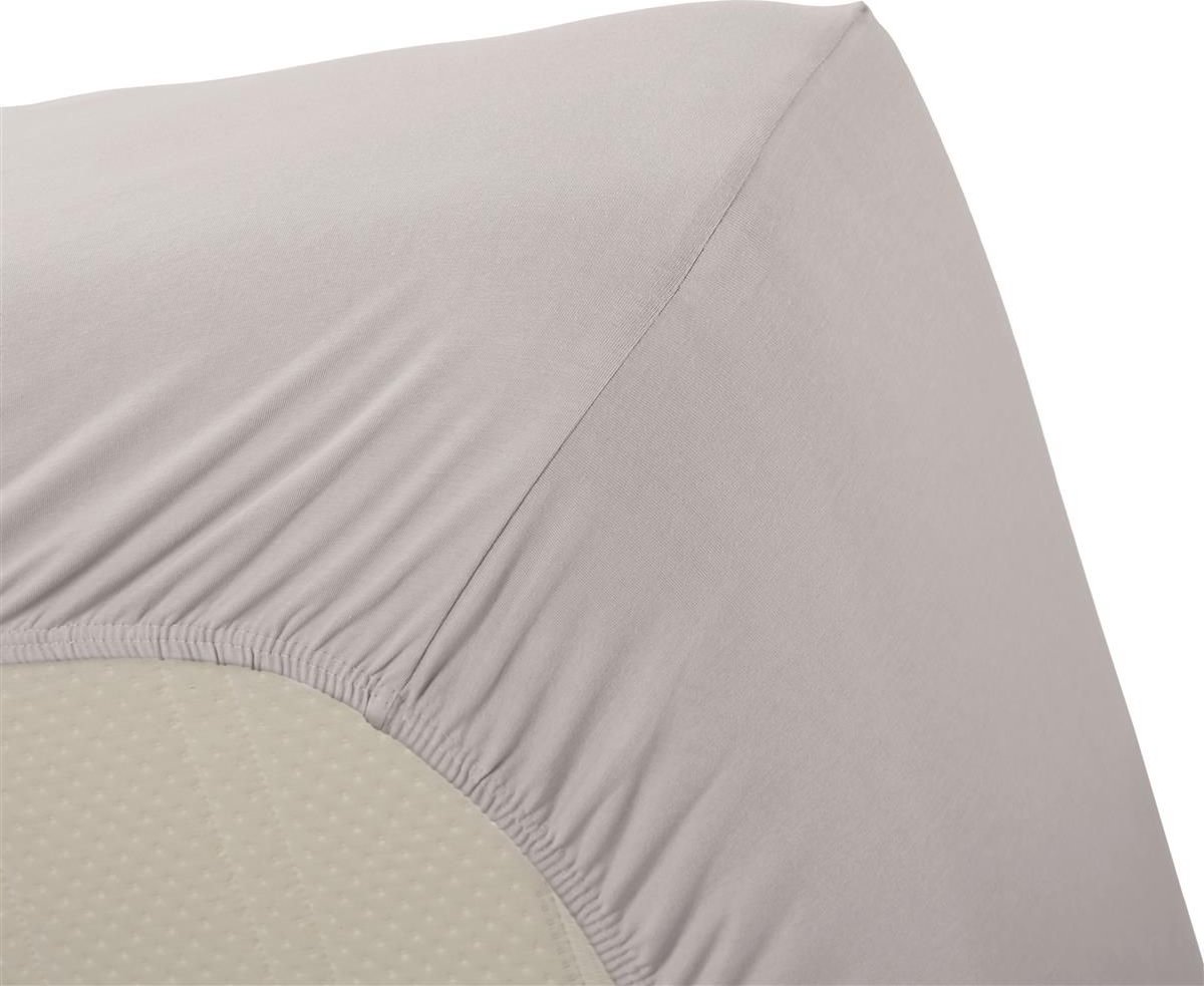 Beddinghouse Jersey Lycra Hoeslaken - 95% Gebreide Katoen - 5% Lycra - 2-persoons (140/160x200/220 Cm) - Light Grey - Grijs