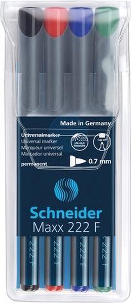 Schneider Electric Universele Marker Maxx 222 F Permanent Etui A 4 Stuks Assorti