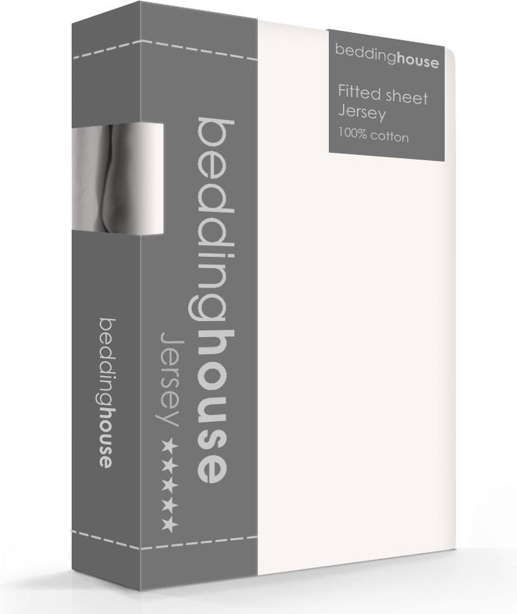 Beddinghouse Jersey Hoeslaken - 100% Gebreide Jersey Katoen - Lits-jumeaux (160x200/220 Cm) - Natural - Beige