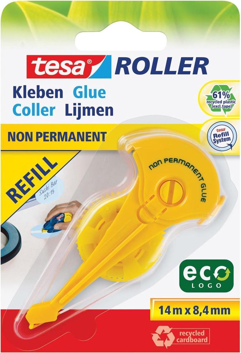 Tesa Roller Navulling Lijmroller Niet-permanent Ecologo, Op Blister