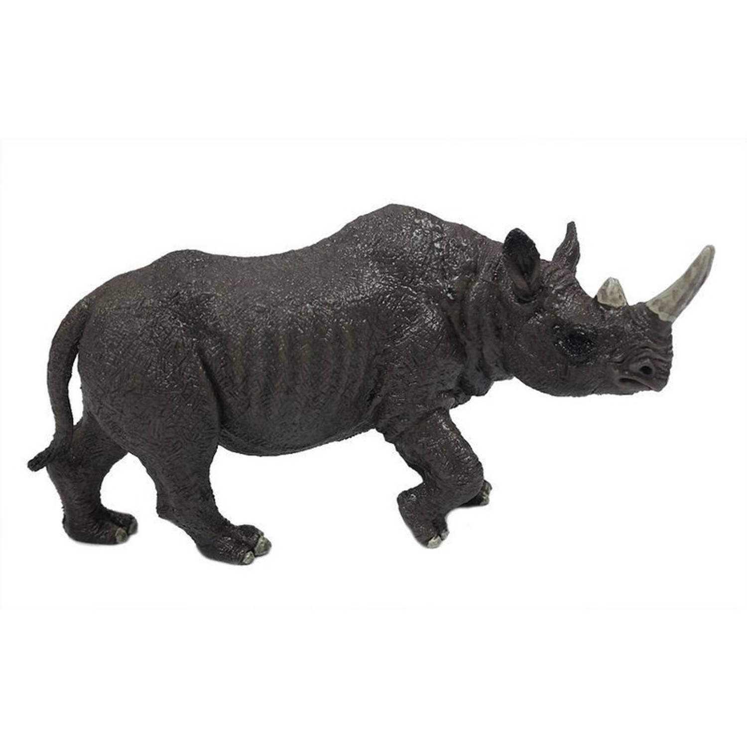 Grijze Plastic Neushoorn 12 Cm - Grijs