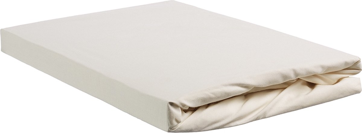 Beddinghouse Percale Katoen Split-topper Hoeslaken - 100% Percale Katoen - Lits-jumeaux (180x210/220 Cm) - Off White - Wit